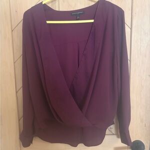 Banana Republic Plum Wrap-Front Blouse
